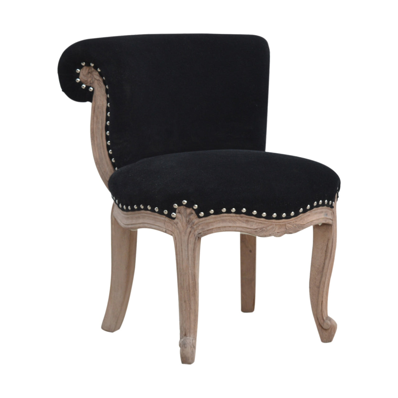 Chaise noir velours clouté