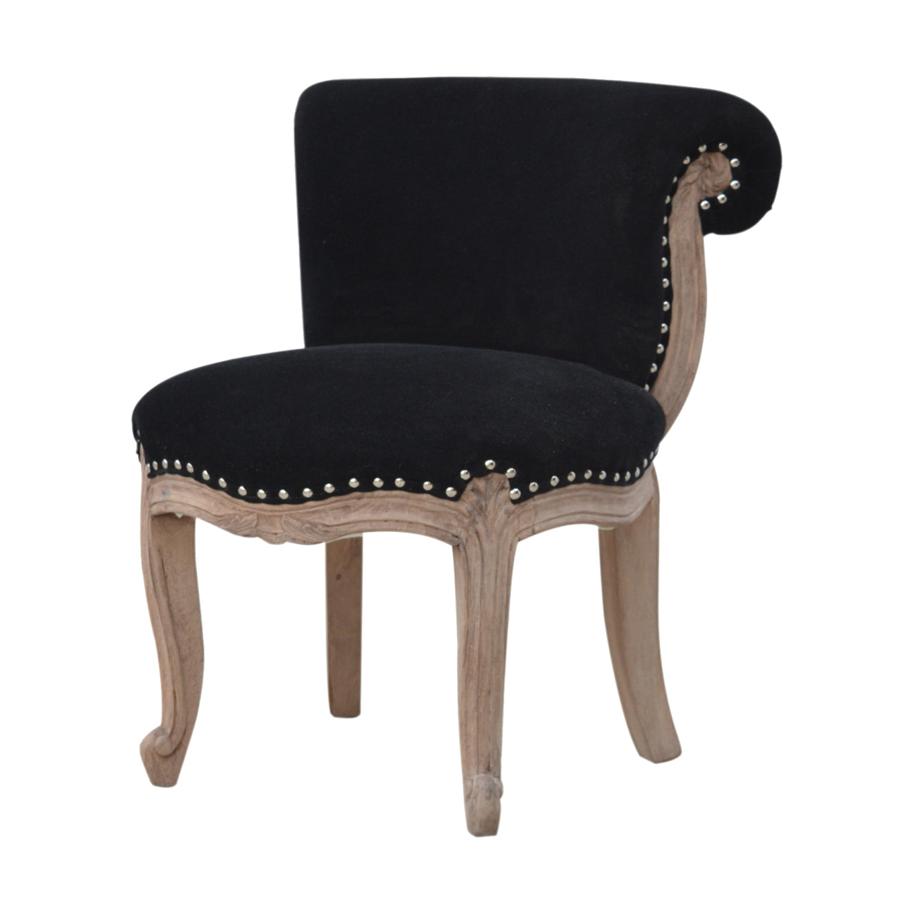 Chaise noir velours clouté