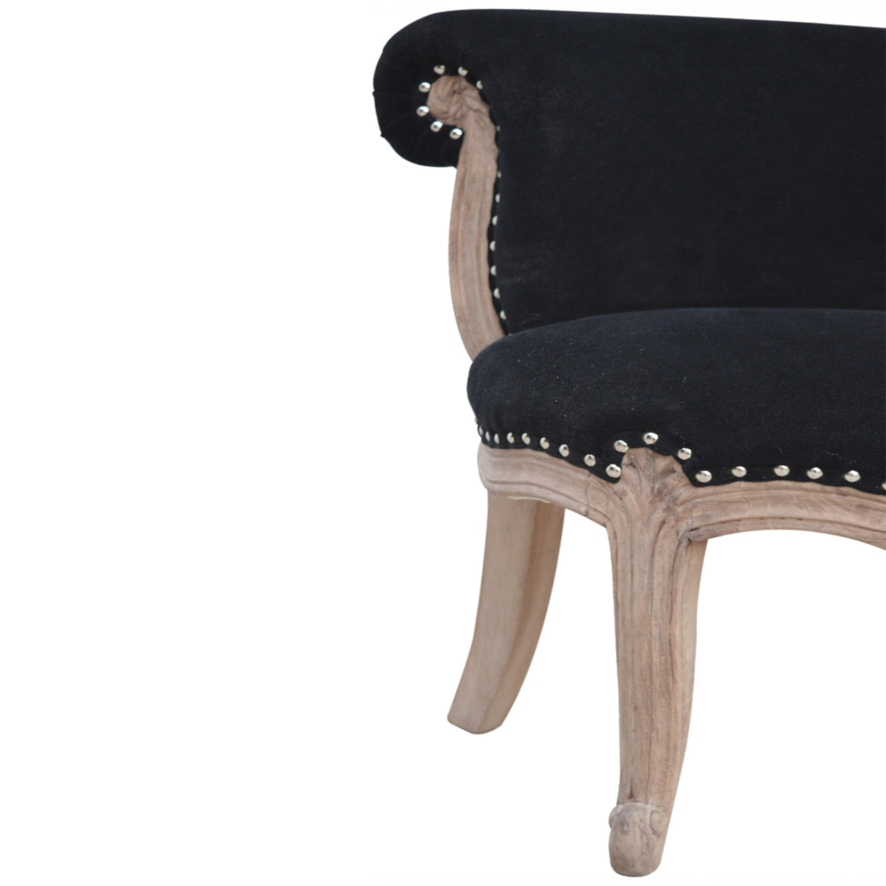 Chaise noir velours clouté