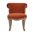 Chaise Rouge Brique velours clouté