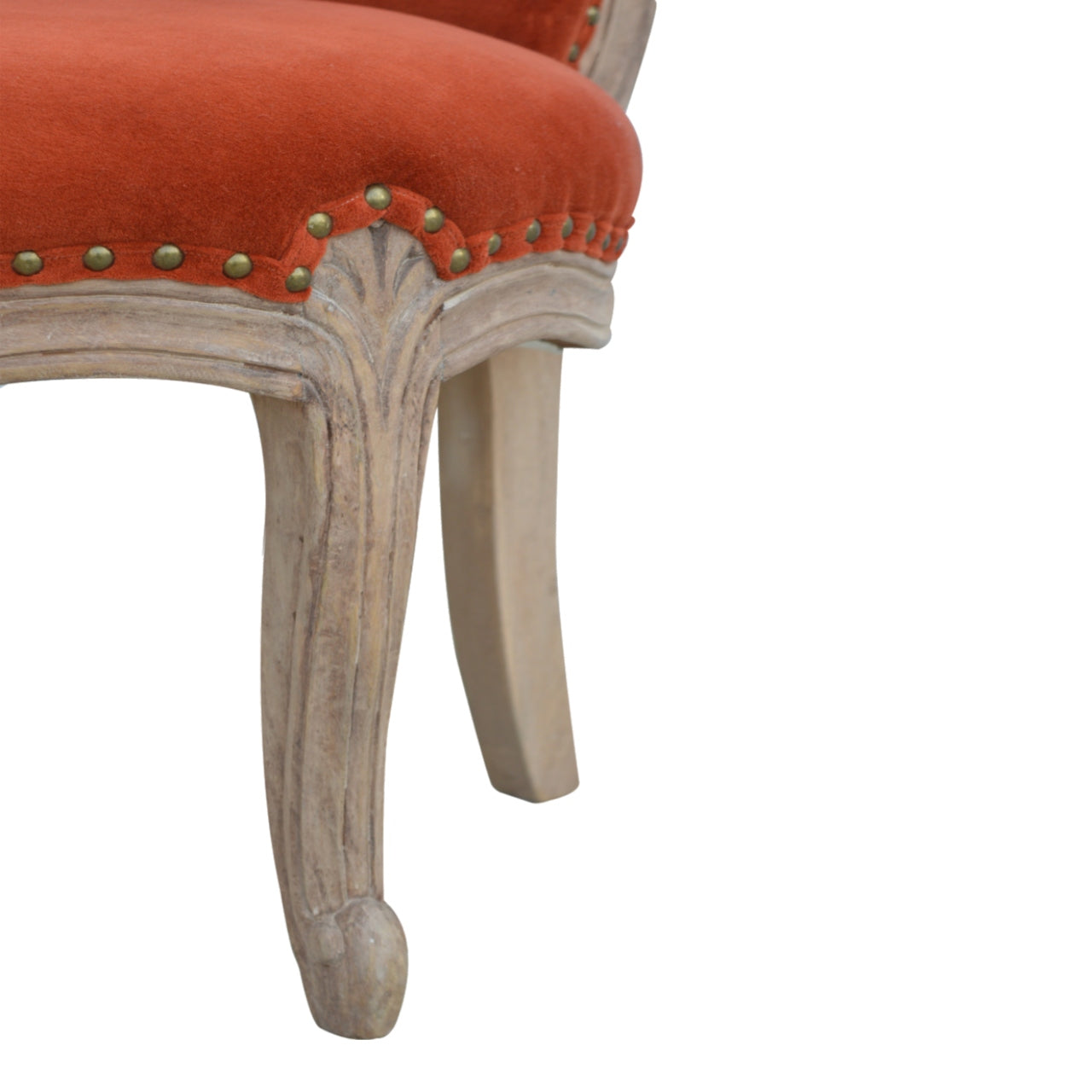 Chaise Rouge Brique velours clouté