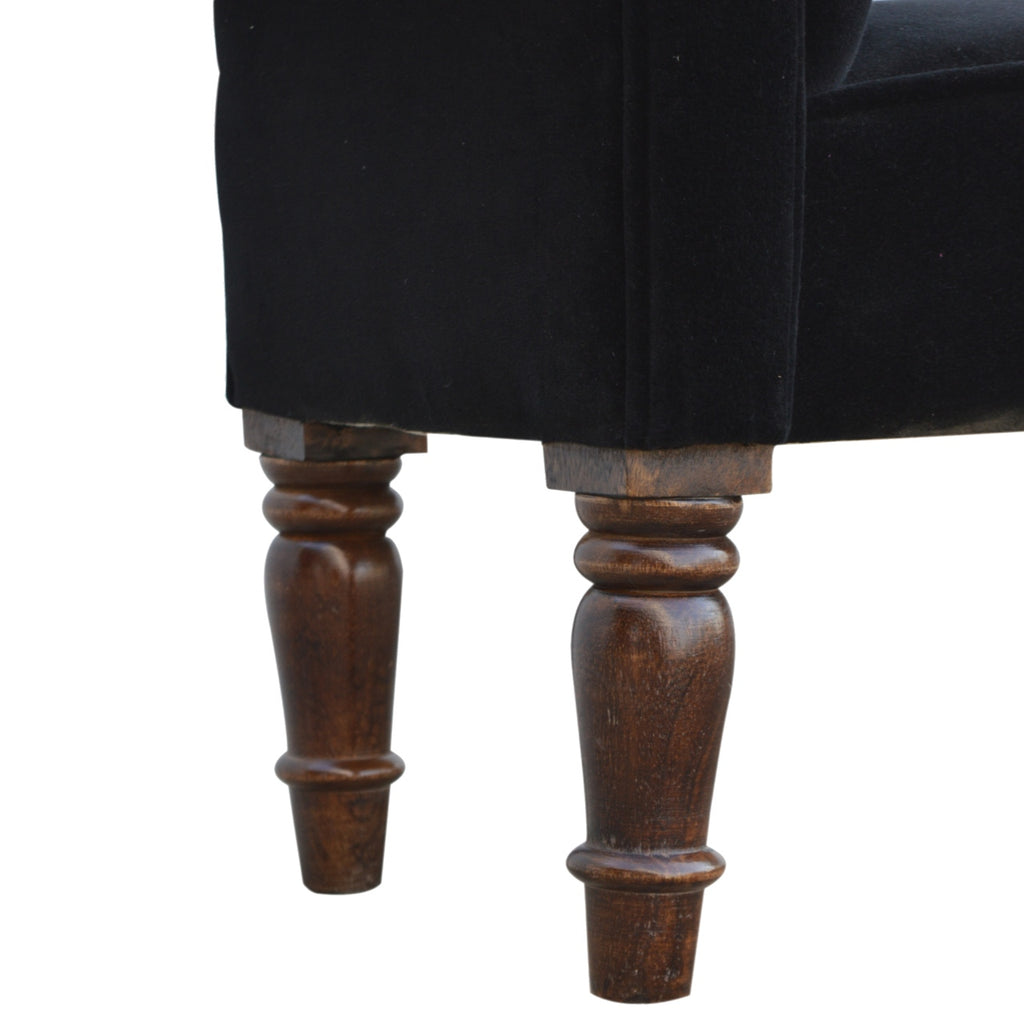 Banc noir velours
