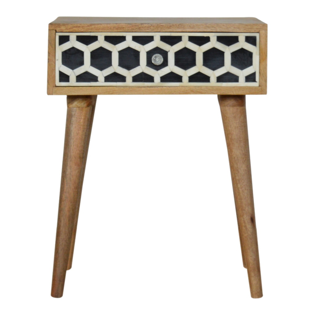 Table de chevet Bone marqueté