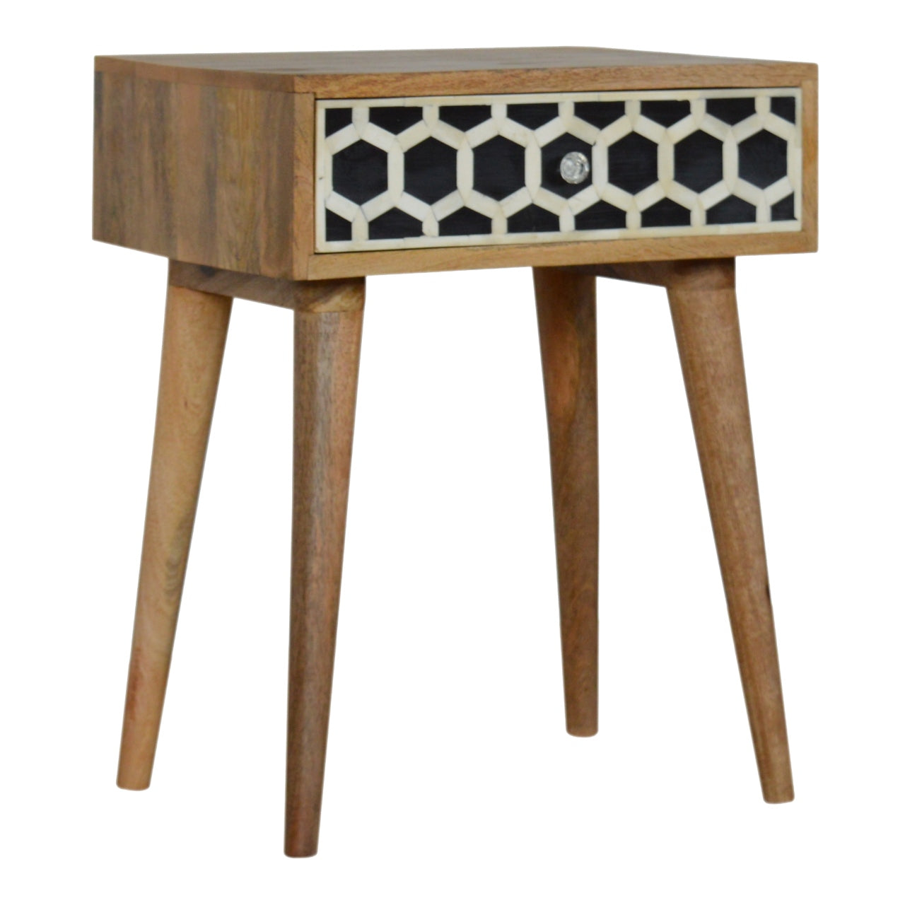 Table de chevet Bone marqueté