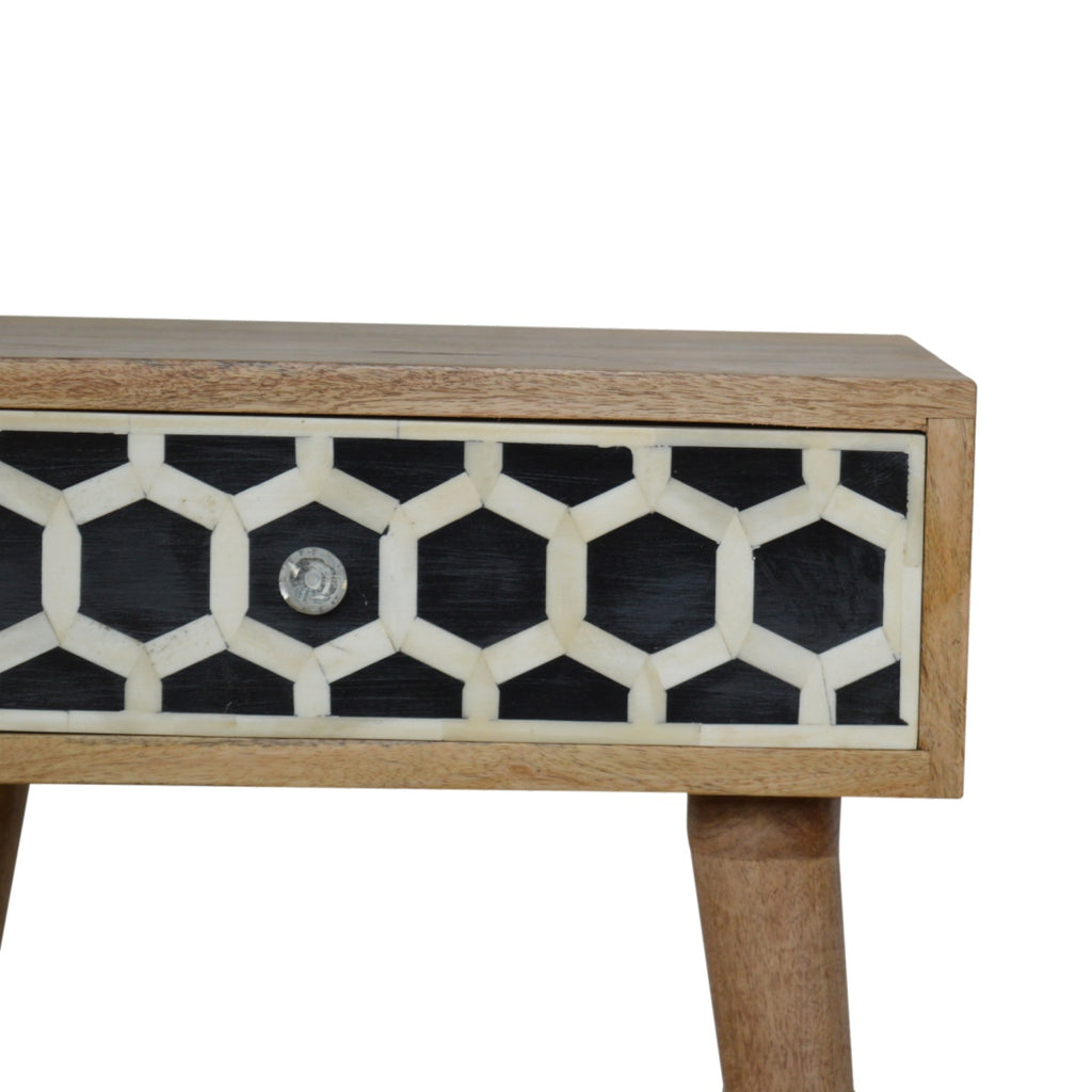 Table de chevet Bone marqueté