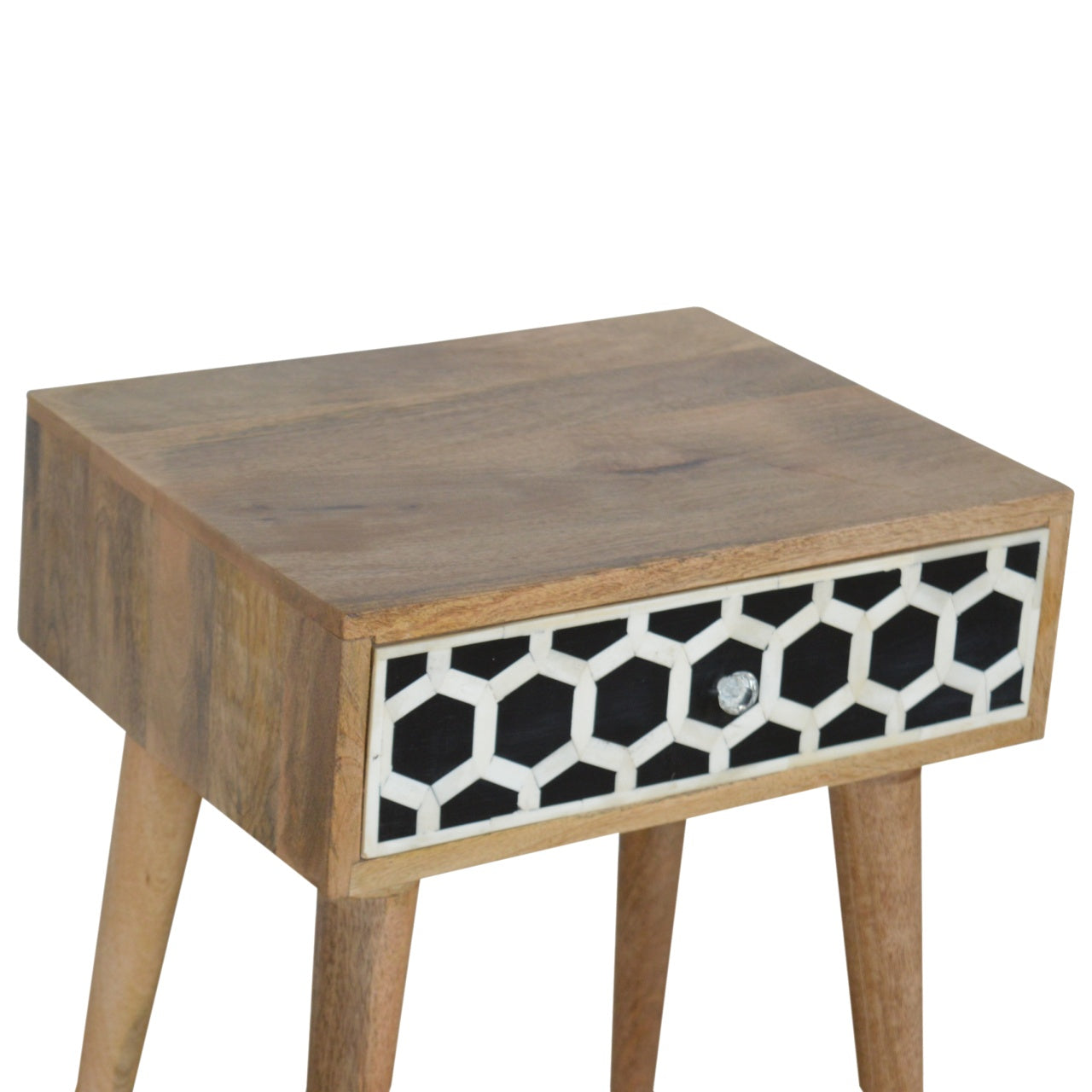 Table de chevet Bone marqueté