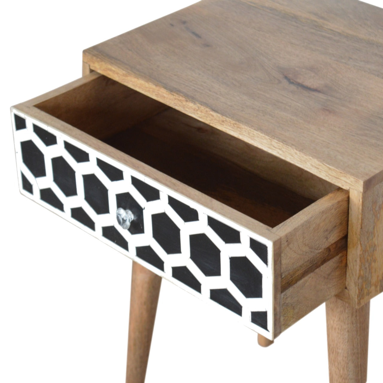 Table de chevet Bone marqueté