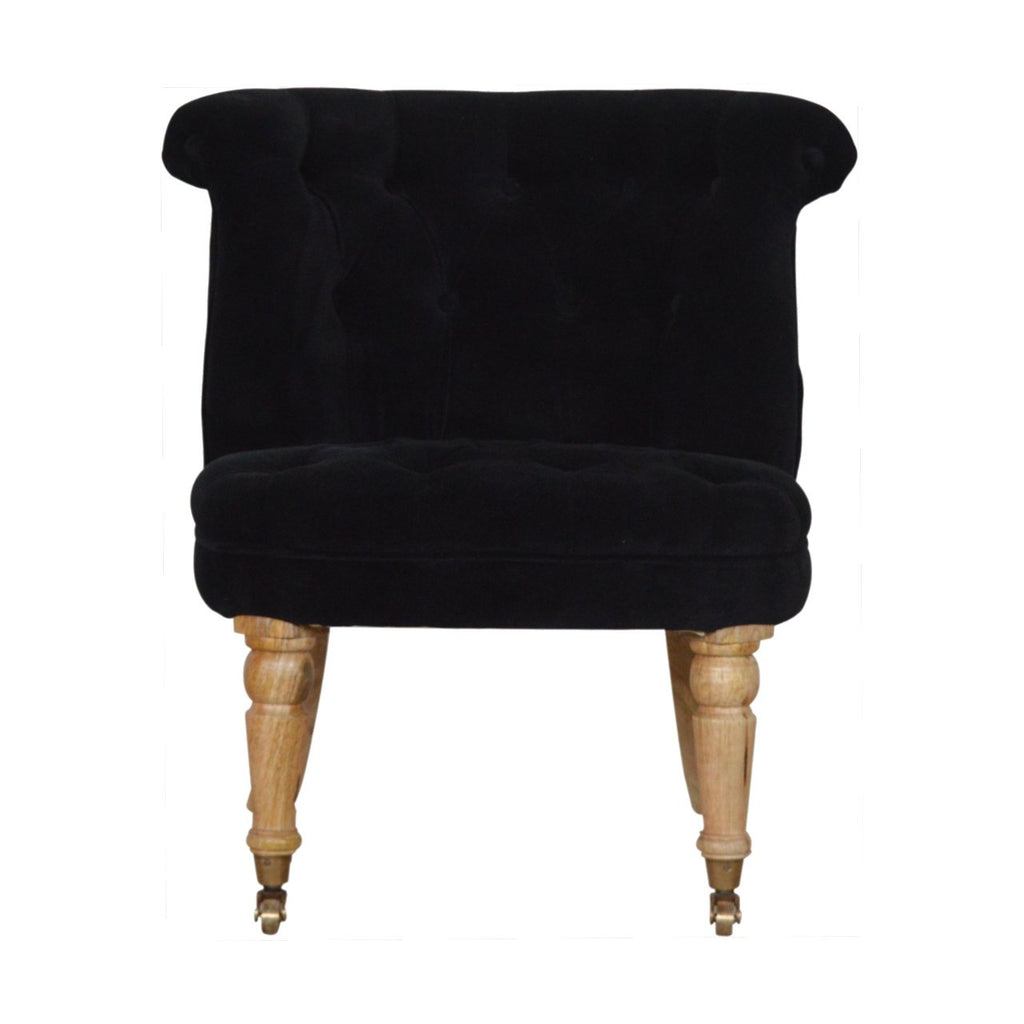 Fauteuil noir velours